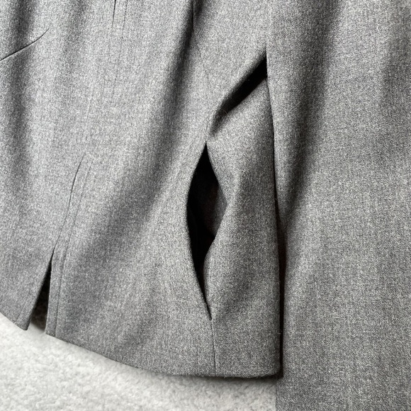 Talbots Wool Blazer Womens 4 Gray Jacket Full Zip Career Preppy Made In Italy - Picture 11 of 14